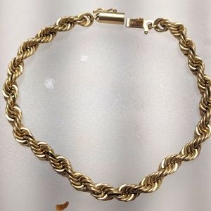 14K Yellow Gold Rope Chain Bracelet